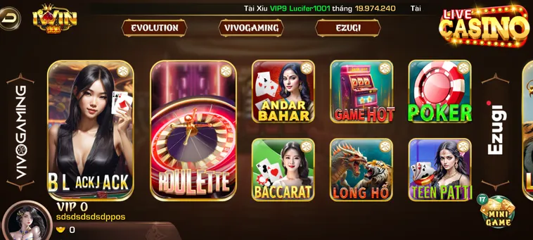 Khám Phá Sảnh LiveStream Casino iWin Club Với Những Phần Thưởng Giá Trị Cao